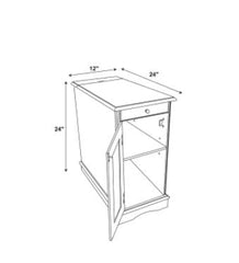 Black Accent Charging Table Multi Function Accent Table that Serves As A Charging Station, Beverage Holder and Provides Storage