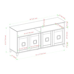 Dark Walnut Eddahbi TV Stand for TVs up to 65" Cable Management Adjustable Shelves