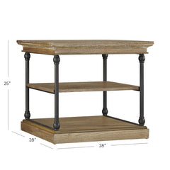 25.25'' Tall Floor Shelf End Table Brings Function and Understated Style to your Living Room Layout