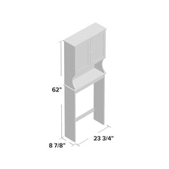 23.75'' W x 62.25'' H x 8.88'' D Over-The-Toilet Storage Two Doors Open to Reveal Even More Room to Stow Washroom Essentials