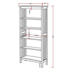 Contemporary Oak Solid Wood Media Shelf Perfect Venue for Neatly Organizing Media and Books