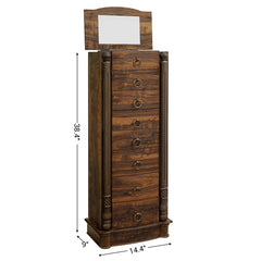 14.4'' Wide Jewelry Armoire with Mirror Organize Bracelets, Earrings, Rings, and More