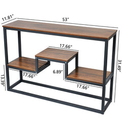 53'' Console Table Multi-Function Storage, this Sizeable Open Bookcase is Perfect for Living Room, Bedroom, and Office