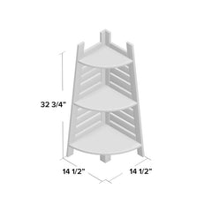 32.75'' H x 14.5'' W Solid Wood Corner Bookcase