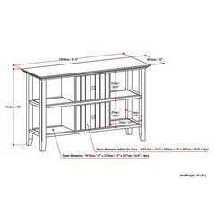 Brunette Brown 47.5'' Console Table Offers Room to Display Decor Perfect for Organize