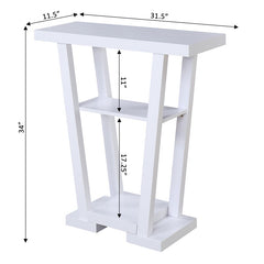 White 31.5'' Console Table Ideal Option for Smaller Living Rooms and Entryways Two Lower Shelves