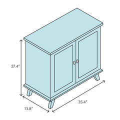 Red/Blue 27.36'' Tall 2 - Door Accent Cabinet Two Open Shelves Give you Plenty of Space to Display Dishes, Wine Glasses, and Books