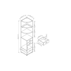 White Oak 70.75'' H x 15.5'' W Corner Bookcase Update your Modern Home Office with this Contemporary Corner Cabinet