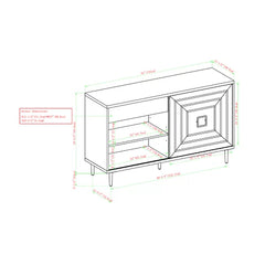 Dark Walnut Brumbaugh 52'' Wide 2 Drawer Credenza Stylish and Functional Adjustable Metal Feet