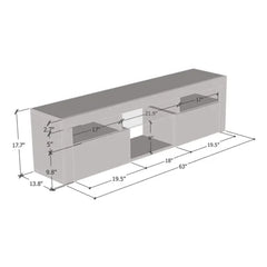 Black Sabacky TV Stand for TVs up to 70" Four Open Lighted Shelves Great for Organize