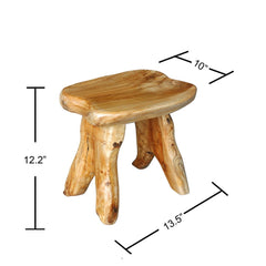 Roots Wood Bench - 10"x13.5"x12.2"H Provide Some Extra Seating with this Bench Stool Unique Shape and Grain Pattern