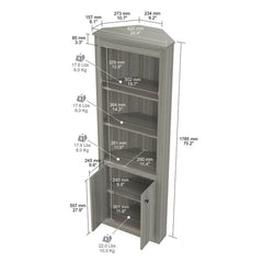 70.02'' H x 24.4'' W Corner Bookcase Perfect for Small Spaces, this Corner Bookshelf Provides Additional Storage