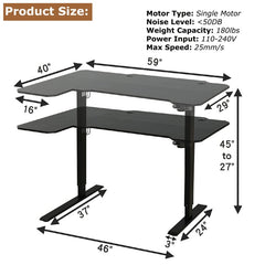 Height Adjustable L-Shape Standing Desk Adjustable Desk Offers you the Most Popular and Healthy Way to Work