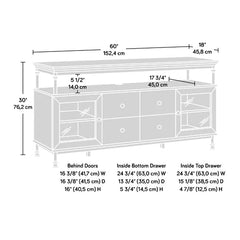 Brown Mancos TV Stand for TVs up to 65" Open Shelf Built-in USB Ports