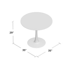 35'' Pedestal Dining Table Round in Shape from the Corners of Tabletop