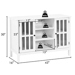 White Kamdyn TV Stand for TVs up to 50" with Cable Management Solid Engineered Wood