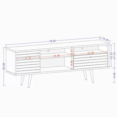 White/3D Brown Print Oglethorpe TV Stand for TVs up to 78"