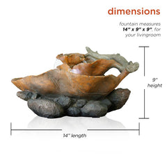 Fiberglass Leaf Tabletop Fountain with Light This fountain is Perfect for Tabletops in your Office, Entryway