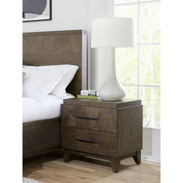 Calarco 26'' Tall 2 - Drawer Solid Wood Nightstand in Brown