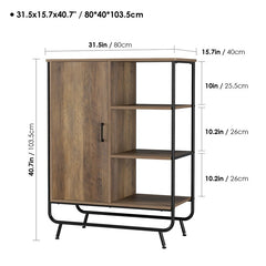 40.7'' Tall 1 - Door Accent Cabinet 3 Open Shelves and One Large Cupboard, the Storage Cabinet Provides A Large Storage Room