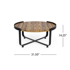 Modern Industrial Acacia Wood Coffee Table addition to your backyard or patio space