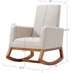 Rocking Chair Solid Wood Multi-Layer Board To Ensure A Safe Structure, Can Carry Up To 250 Pounds