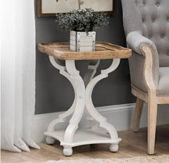 Rustic Farmhouse Tray Top End Table End Table is A Stylish Sidekick for Any Sofa, Bed, Little-Used Corner or Small Spaces