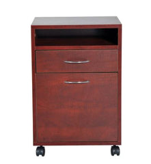 24" Rolling End Table Mobile Printer Cart Nightstand Organizer - Brown