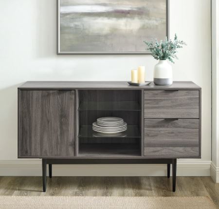 52-inch Modern Sideboard - Slate Grey Addition To your Kitchen or Dining Room. Equally Useful and Stylish As A TV Console