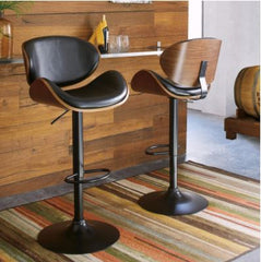 Adjustable Matte Black Bar Stool 360-Degree Swivel and An Armless Design, this Bar Stool Lets you Turn and Move Freely