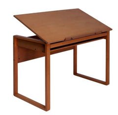 Brown Solid Wood Drafting Table Organize your Creative Supplies Workspace for Drawing, Sketching