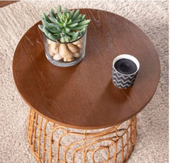 Wavehill Eclectic Natural Wood Accent Table Your Eclectic Design Comes Full Circle with this Round Side Table