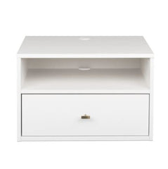 Floating Nightstand Ideal Companion for your Modern Bedroom. With Both A Drawer and An Open Compartment