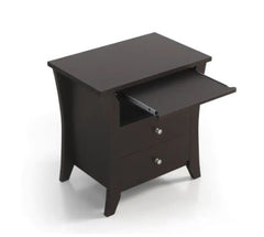 Espresso 2-drawer Nightstand with Shelf Organize your Bedside with the Modern Mendolla Nightstand