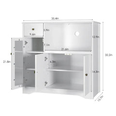 32" Kitchen Pantry Adjustable Shelves with Cable Management Simple Style And Classic