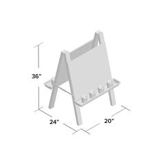 Red Acrylic Folding Board Easel Tray on Both Sides for all your Accessories and 8 Paint Cups