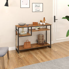 39.37'' Console Table Rustic Brown Large Storage Space