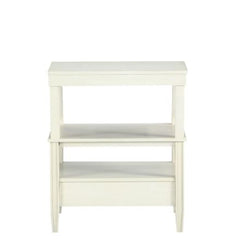 Storage Nightstand Antique White Organize your Nighttime Necessities and More with this Striking Nightstand Two Open Shelves