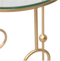 Set of 2 Patio Accent Metal Nesting Postmodernism Golden Side End Tea Coffee Tables