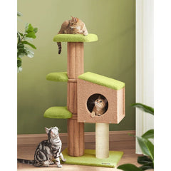 43" Akintomiwa Cat Tree Climbing to Napping and Scratching