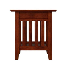 Mission Walnut Slatted Panel End Table Perfectly Accent your Couch or Living Room Chair