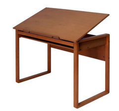 Brown Solid Wood Drafting Table Organize your Creative Supplies Workspace for Drawing, Sketching