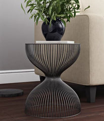 Black Candace End Table Standard Sleek Silhouette Hourglass