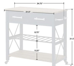 Wood Farmhouse Kitchen Cart Perfect For Space Saving Solid Wood