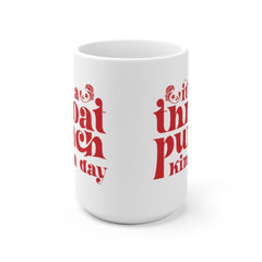 Funny Mugs - It's A Throat Punch Kinda Day - Coffee Mugs - College Student Mug - Adulting Mug - Gifts for Co-Workers - Floral Coffee Mug