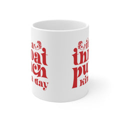 Funny Mugs - It's A Throat Punch Kinda Day - Coffee Mugs - College Student Mug - Adulting Mug - Gifts for Co-Workers - Floral Coffee Mug