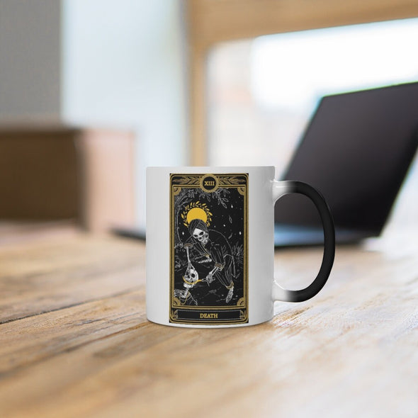 Death Tarot Card Mug, Occult skeleton tarot card Coffee mug, The Death Tarot mug, witchy mug, witchy tarot card mug, the death mug