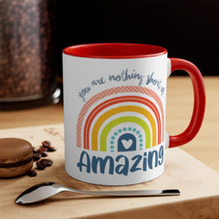 Personalised You are nothing short of amazing... pastel rainbow Quote Mug - Accent Coffee Mug - Gift Mug - Cup Mug 11oz