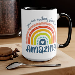 Personalised You are nothing short of amazing... pastel rainbow Quote Mug - Accent Coffee Mug - Gift Mug - Cup Mug 11oz