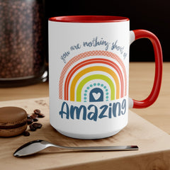 Personalised You are nothing short of amazing... pastel rainbow Quote Mug - Accent Coffee Mug - Gift Mug - Cup Mug 11oz